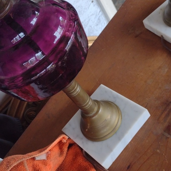 Elegant Purple and White Table Lamps - Picture 2 of 5